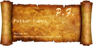 Petter Fanni névjegykártya